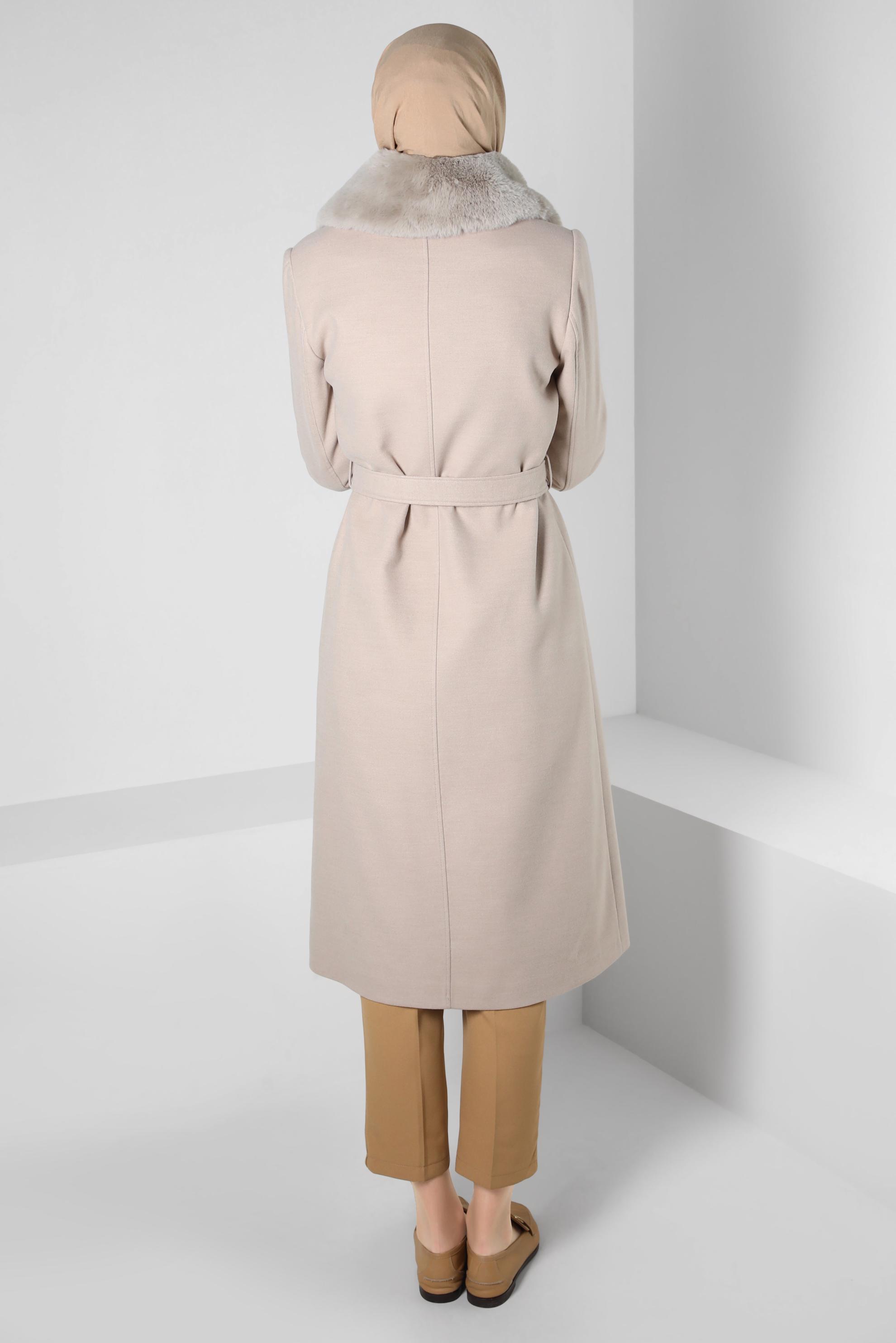 Vêtements hijab BEIGE CABAN CEINTURE 90414