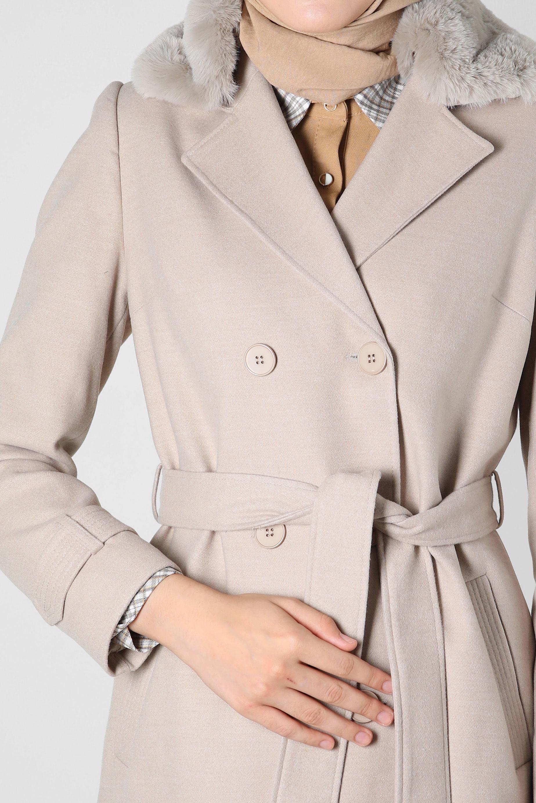 Vêtements hijab BEIGE CABAN CEINTURE 90414