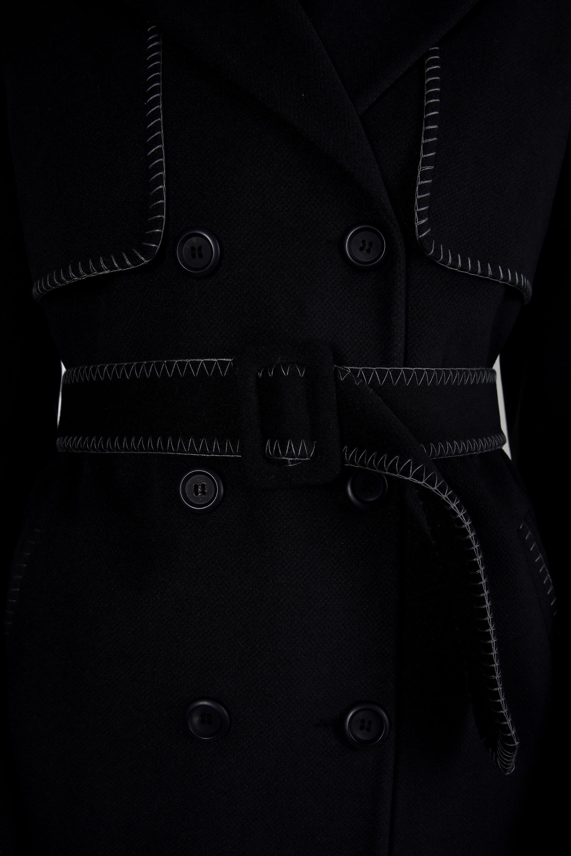 Tesettür giyim SİYAH KEMERLİ KRUVAZE YAKA KABAN 90415