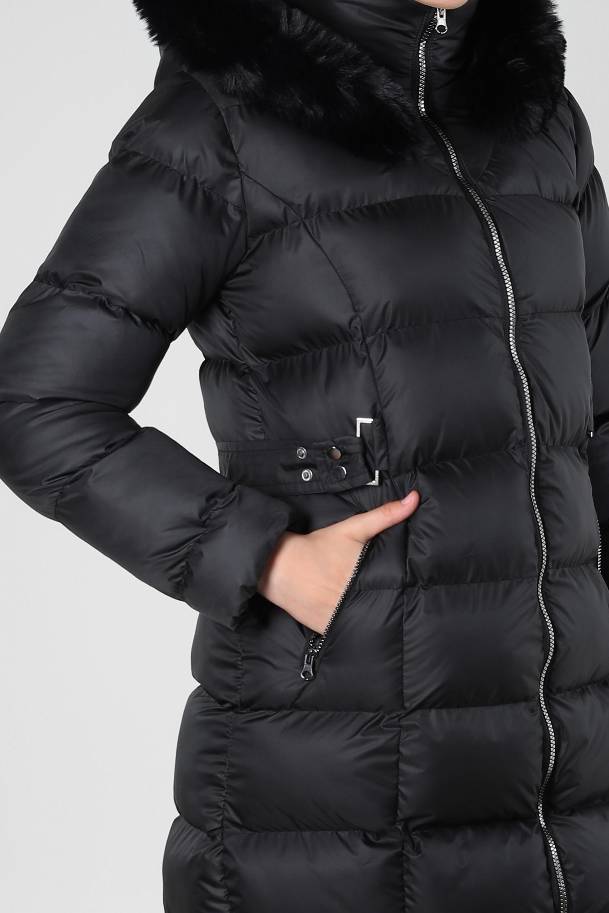 Tesettür giyim SİYAH KAPÜŞONLU ŞİŞME KABAN 90421