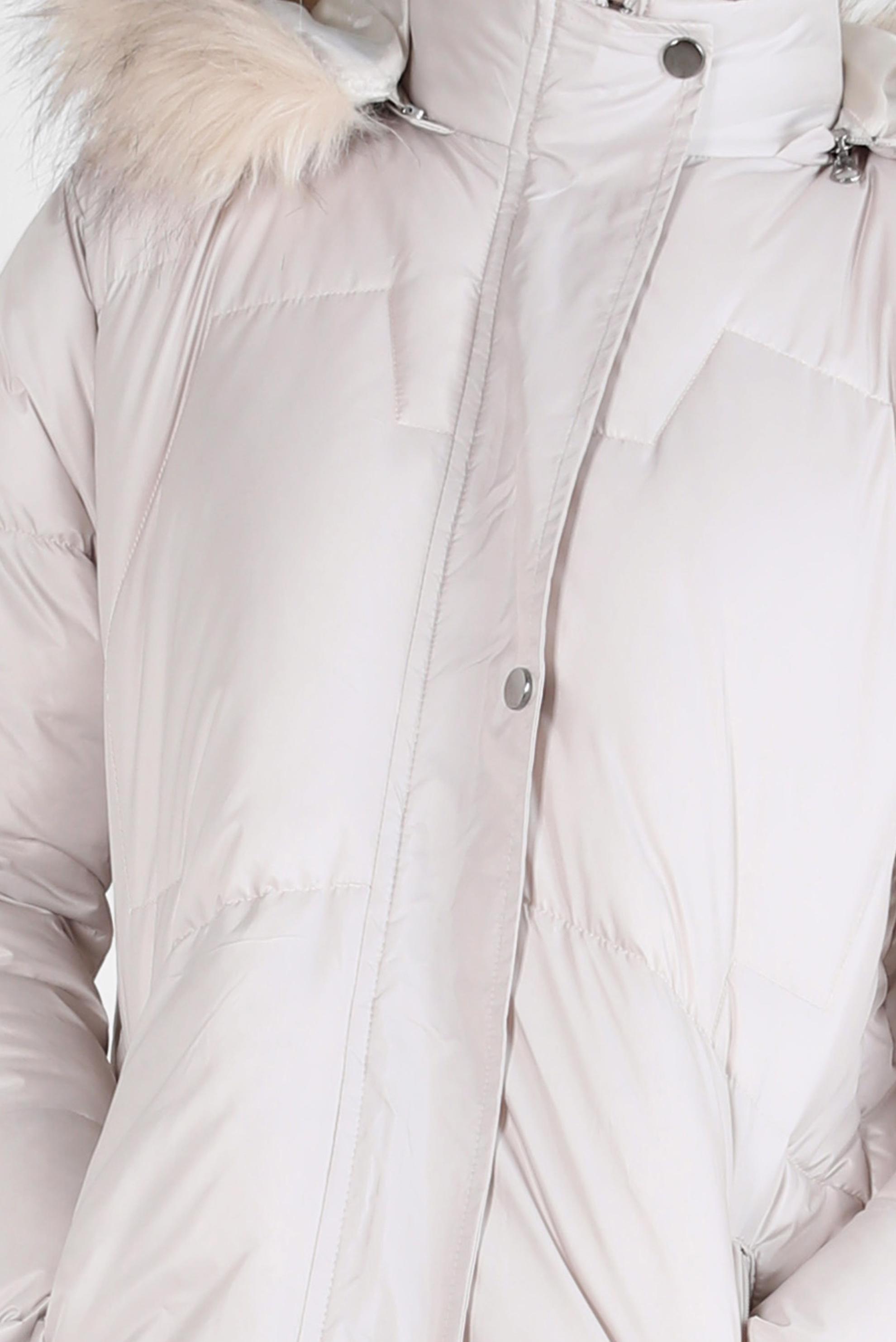 Tesettür giyim BEJ KAPÜŞONLU ŞİŞME KABAN 90424