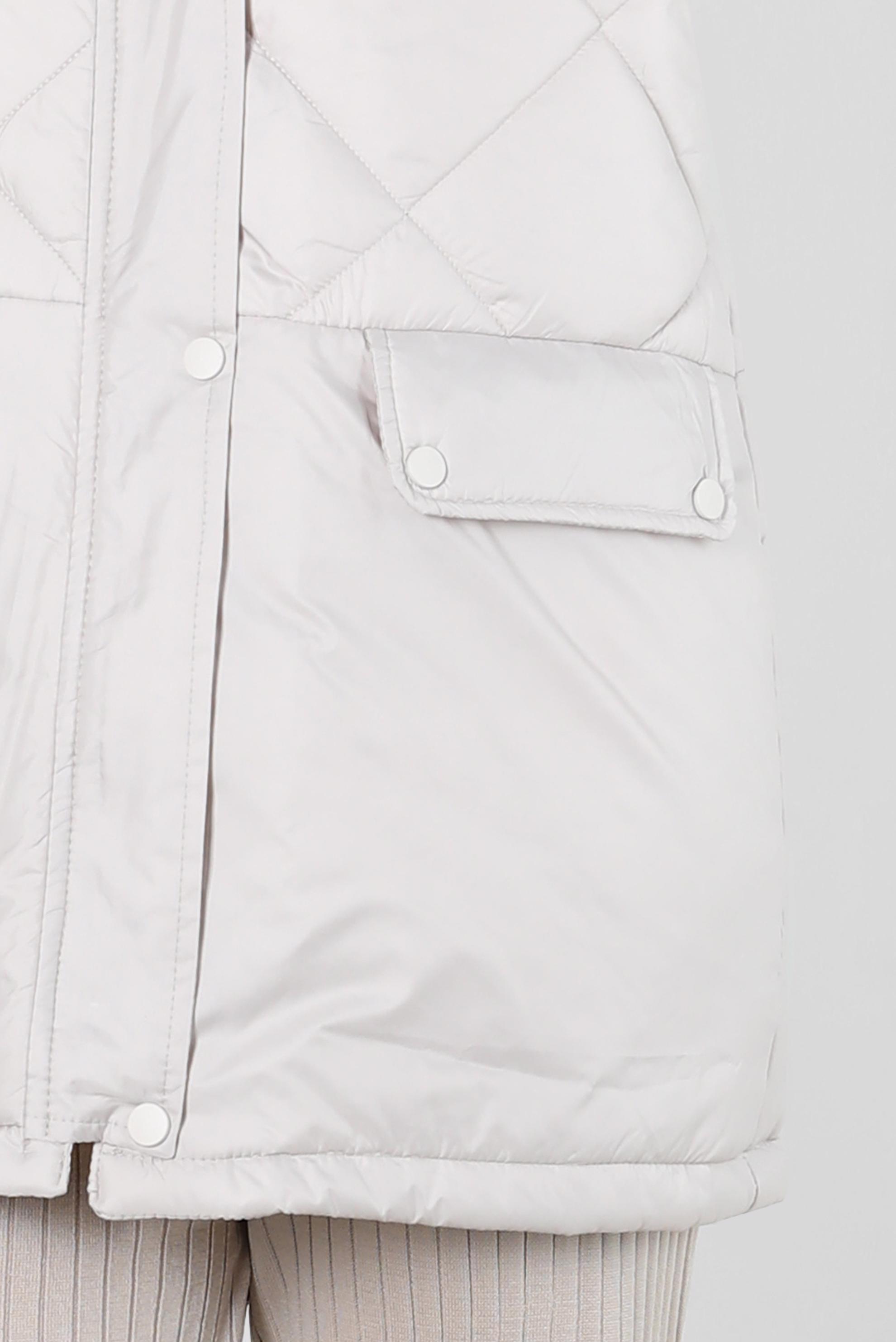 Tesettür giyim BEJ KAPÜŞONLU ŞİŞME KABAN 90425