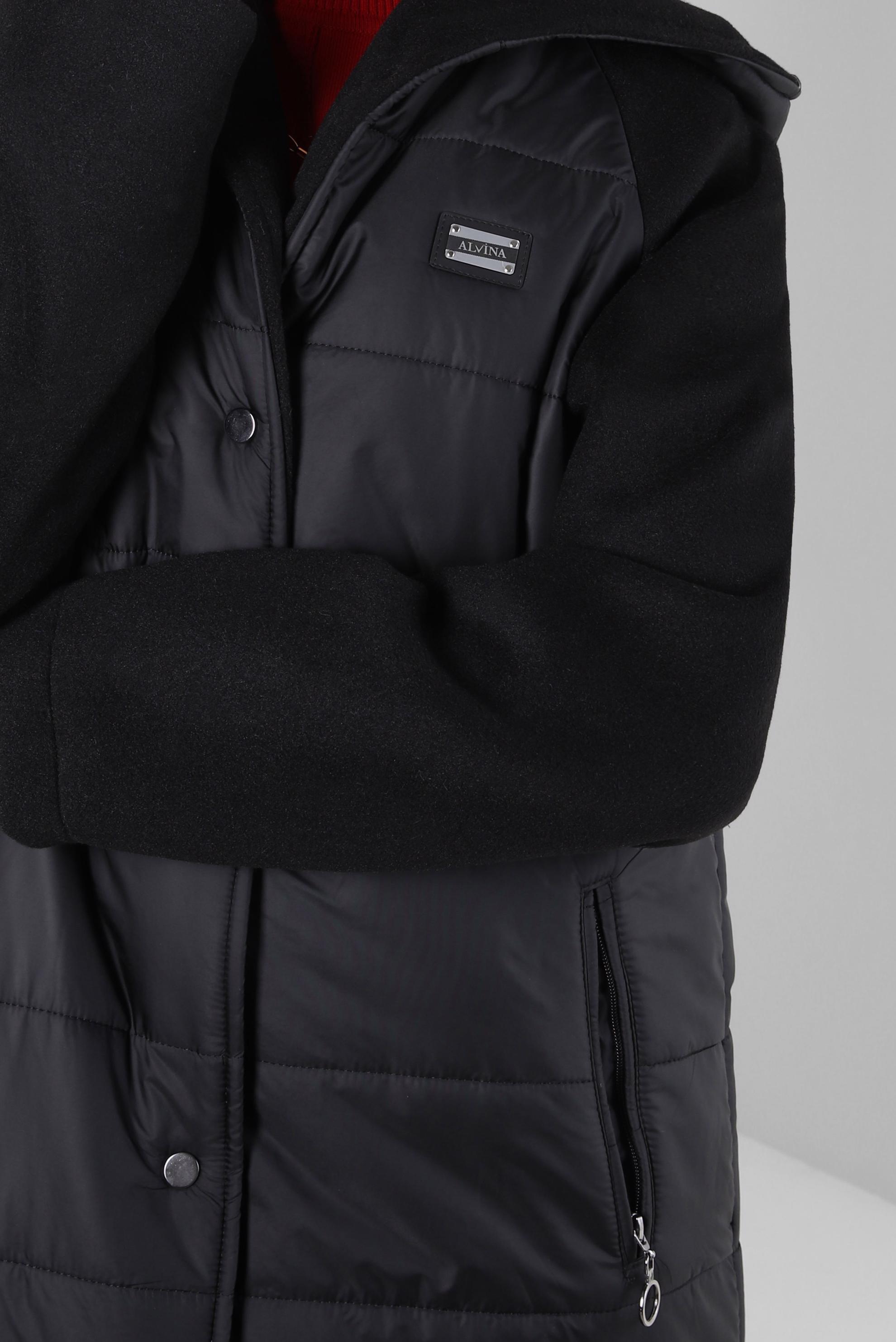 Tesettür giyim SİYAH KAPÜŞONLU CEPLİ KABAN 90428