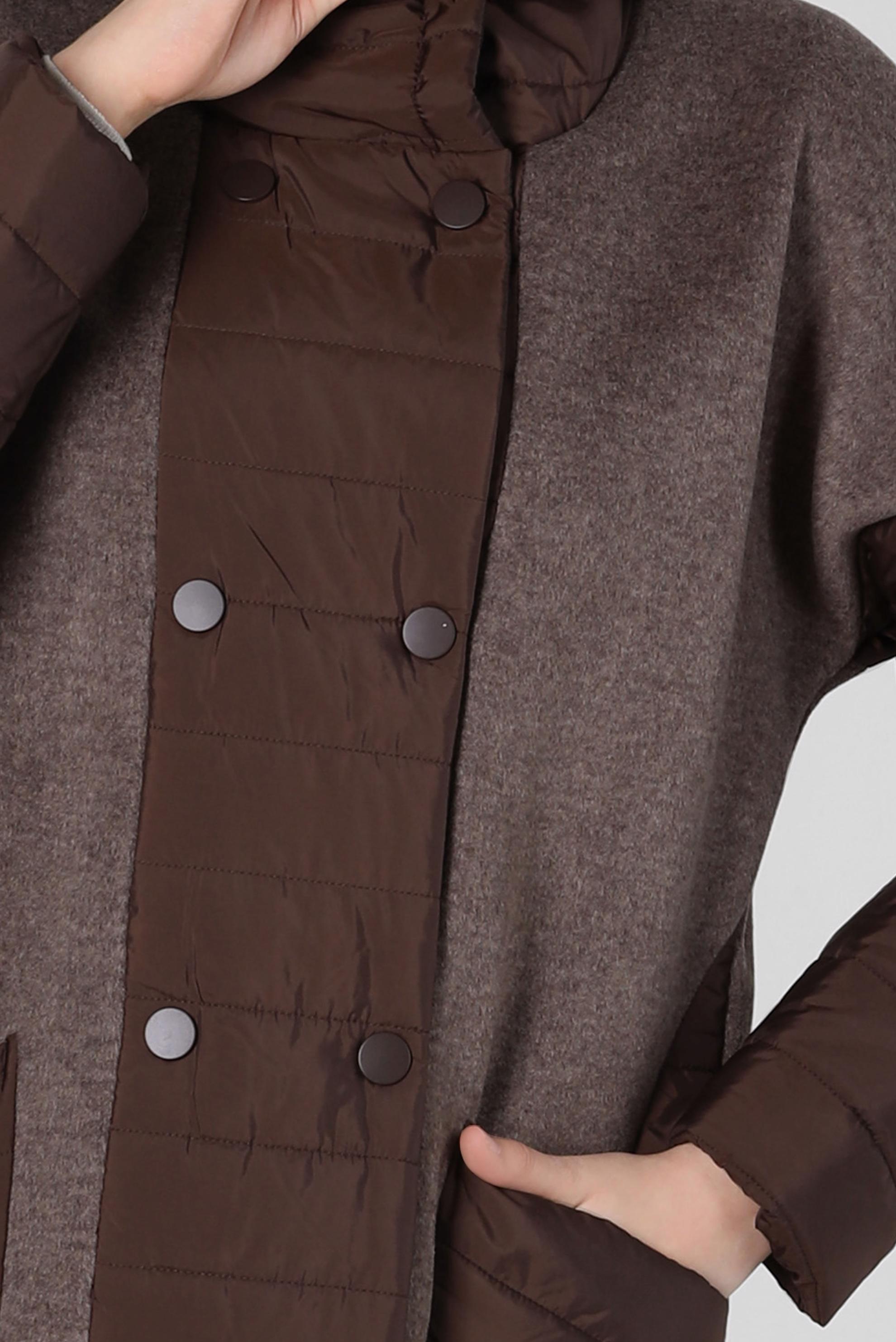 Hijab clothing BROWN HOODED COAT 90429