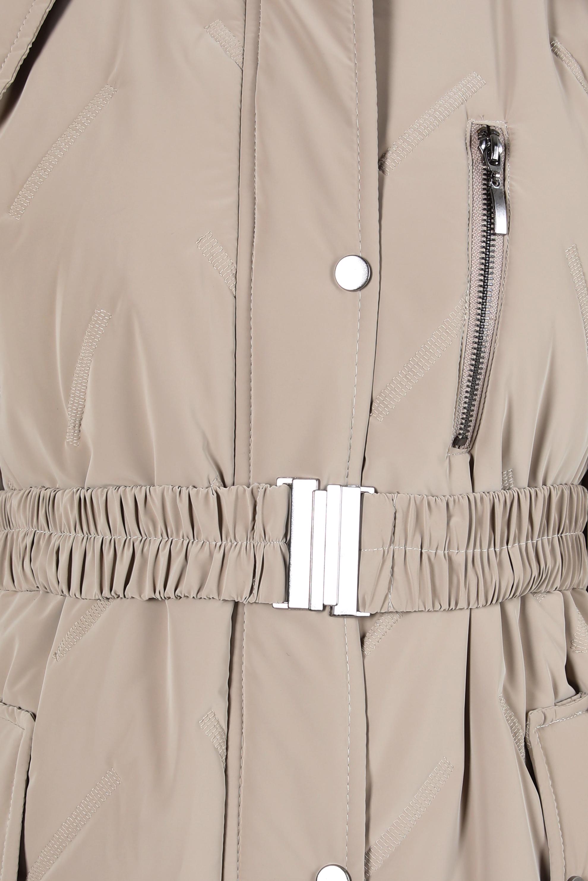 Tesettür giyim BEJ KEMERLİ KABAN 90432