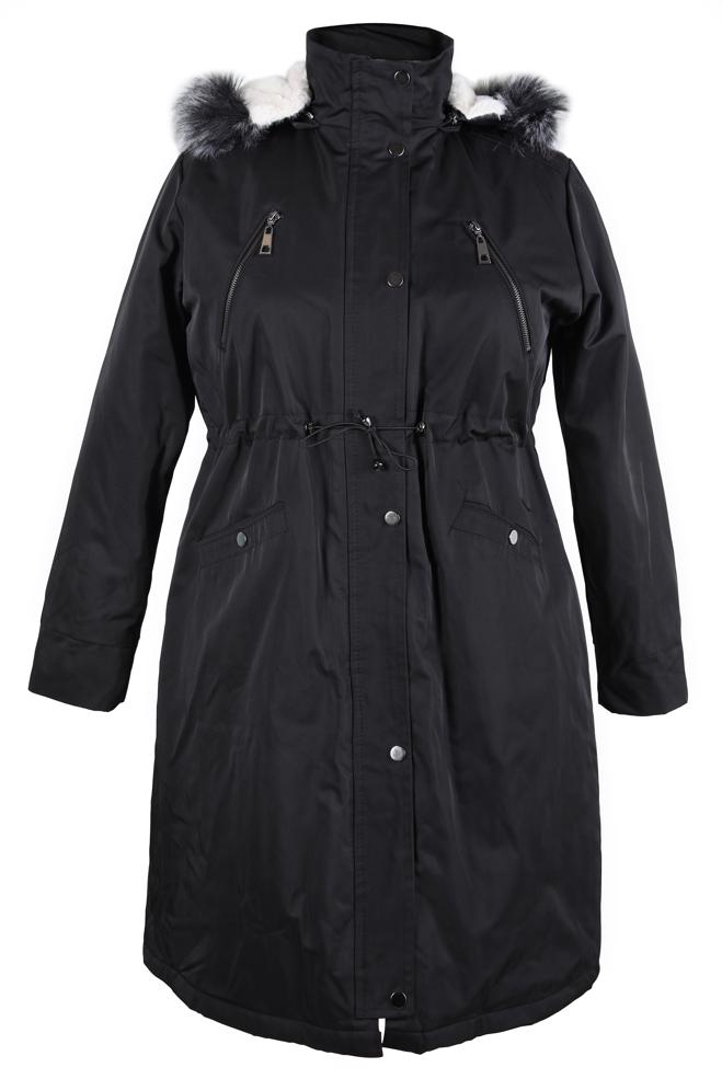 Hijab clothing BLACK HOODED COAT 90436 - ALVİNA