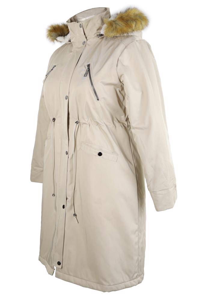 Hijab clothing BEIGE HOODED COAT 90436 - ALVİNA