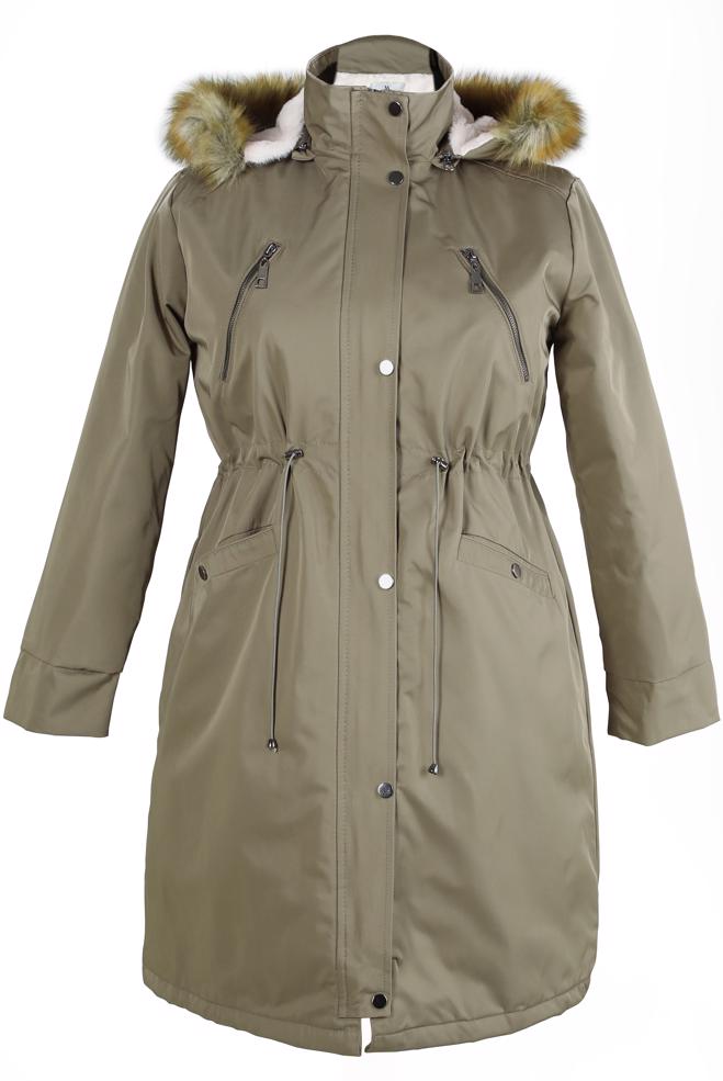 Hijab clothing MINK HOODED COAT 90436 - ALVİNA