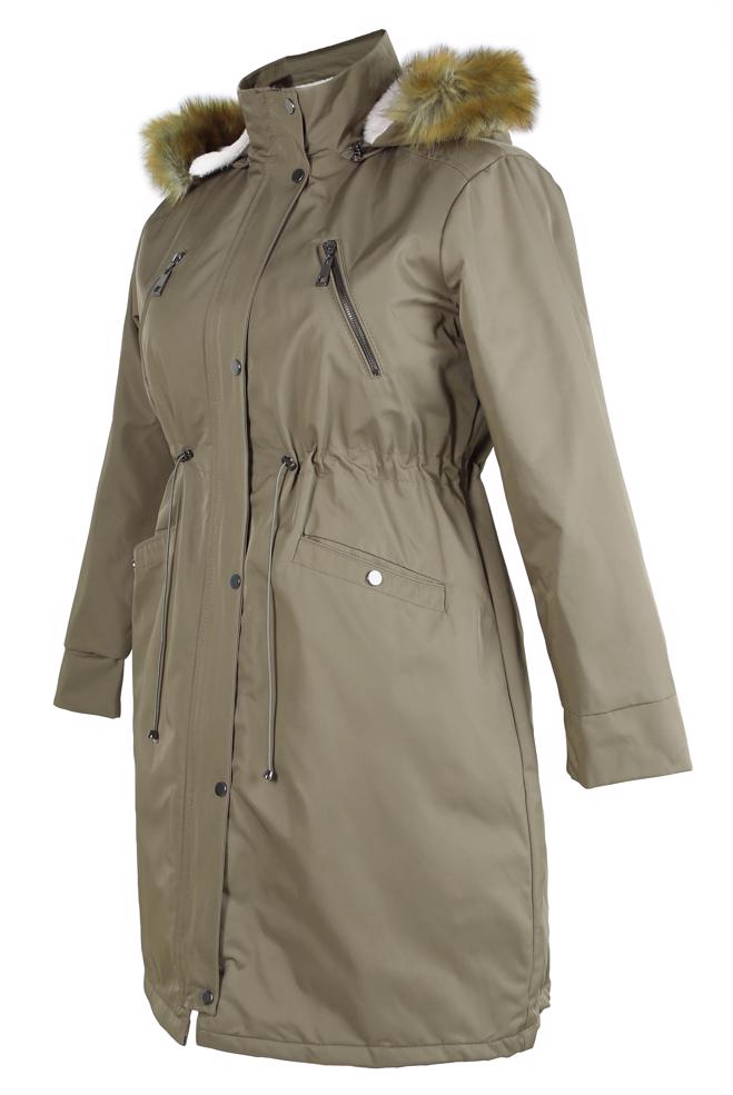 Hijab clothing MINK HOODED COAT 90436 - ALVİNA