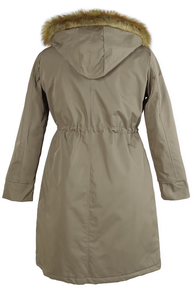 Hijab clothing MINK HOODED COAT 90436 - ALVİNA