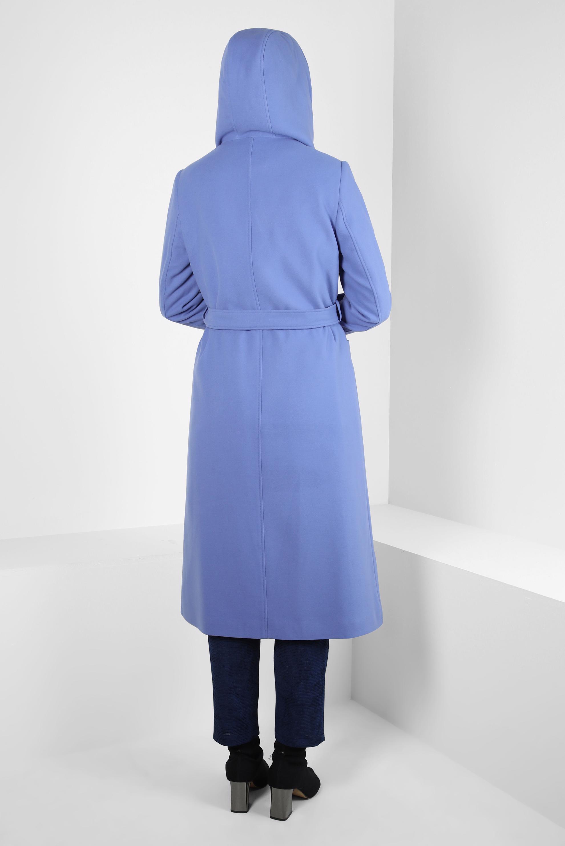 Tesettür giyim LACİVERT KUŞAKLI KABAN 90445