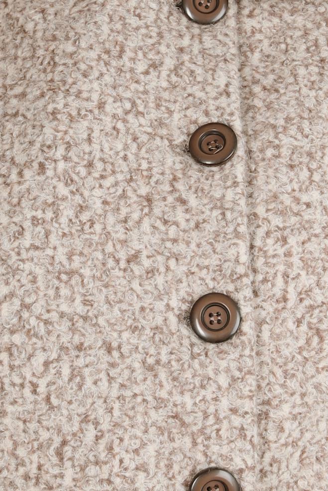 Tesettür giyim VİZON YAKA DETAYLI KUŞAKLI KABAN 90446 - ALVİNA