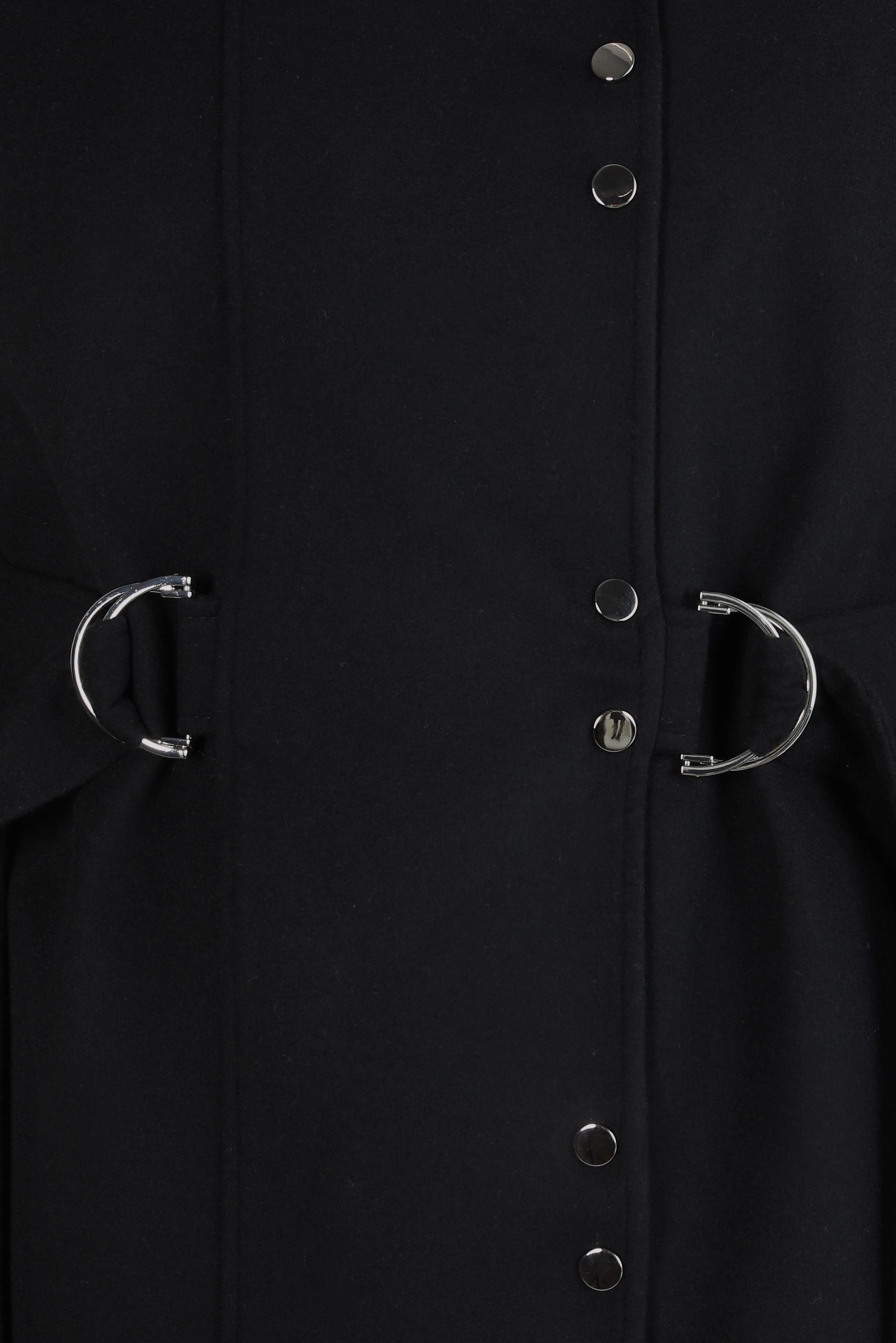 Tesettür giyim SİYAH KUŞAKLI ÇITÇITLI KABAN 90449