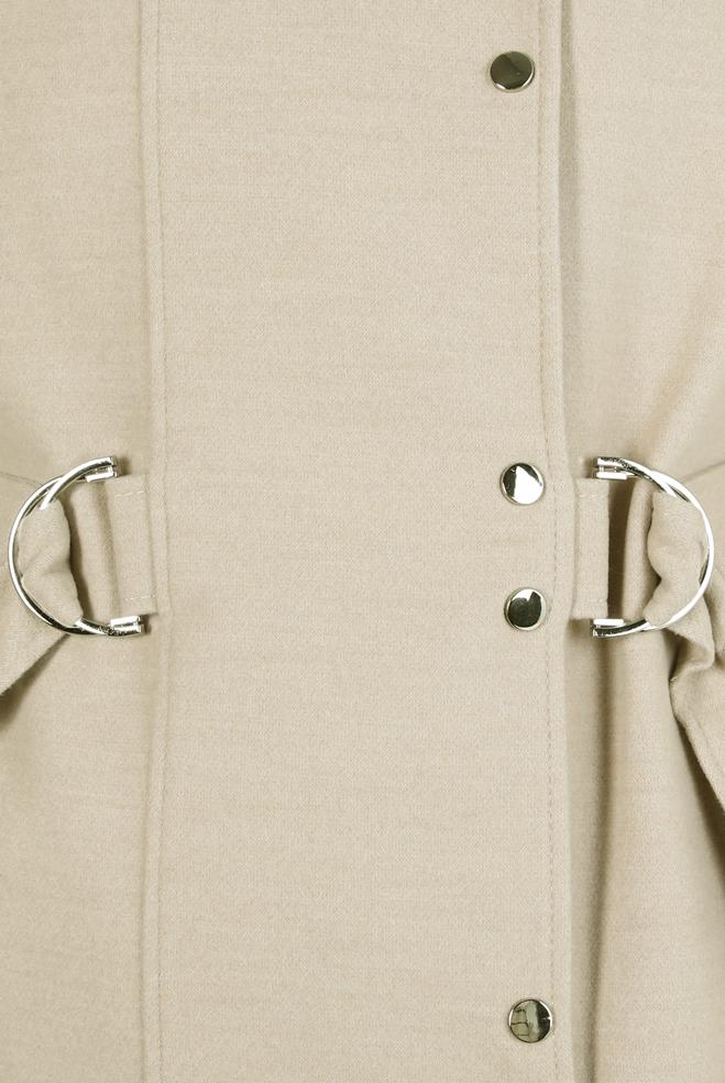 Hijab clothing BEIGE BELTED SNAPPED COAT 90449 - ALVİNA