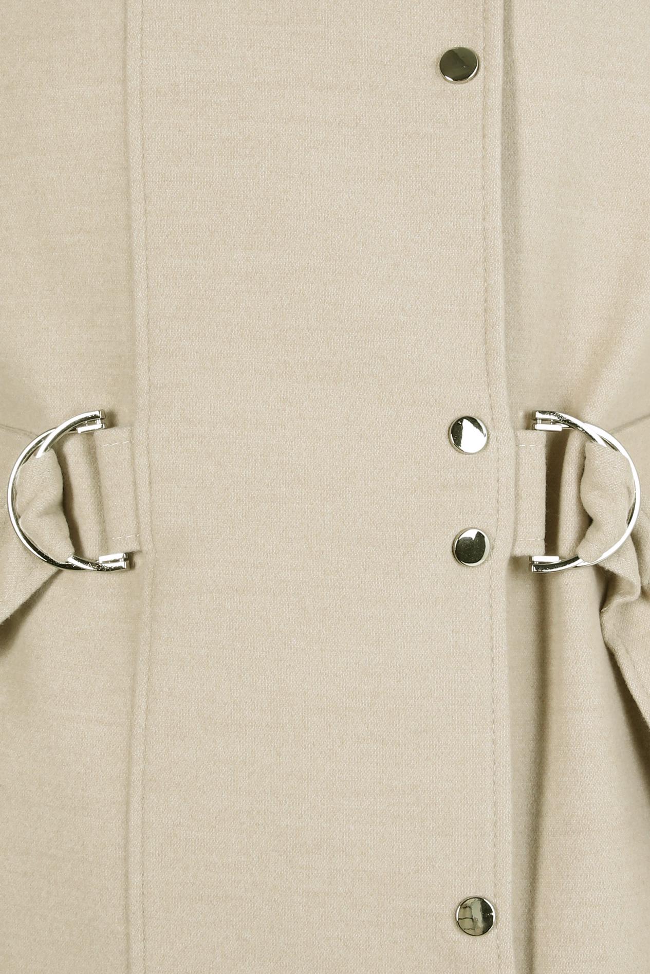 Hijab clothing BEIGE BELTED SNAPPED COAT 90449