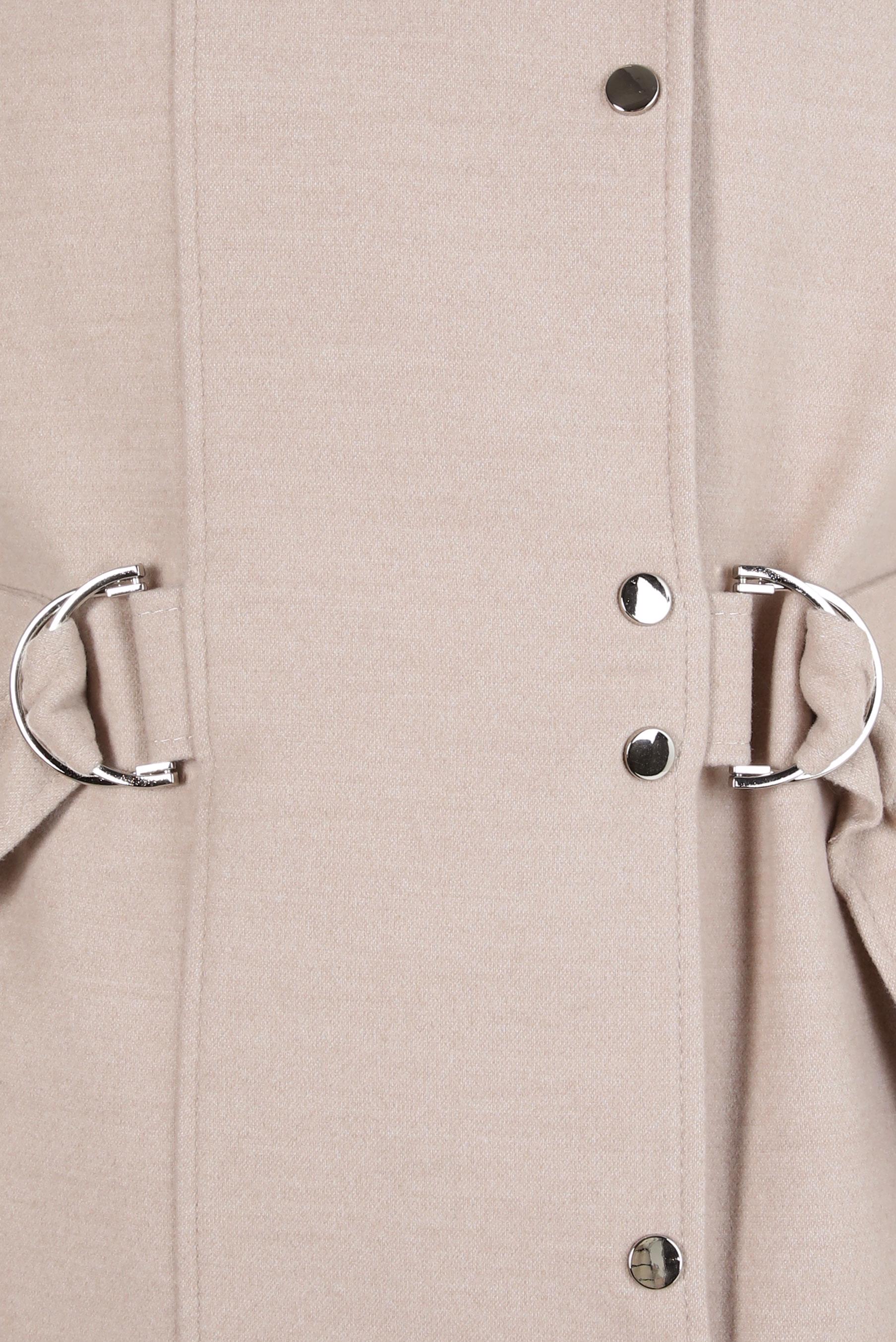 Tesettür giyim BEJ KUŞAKLI ÇITÇITLI KABAN 90449