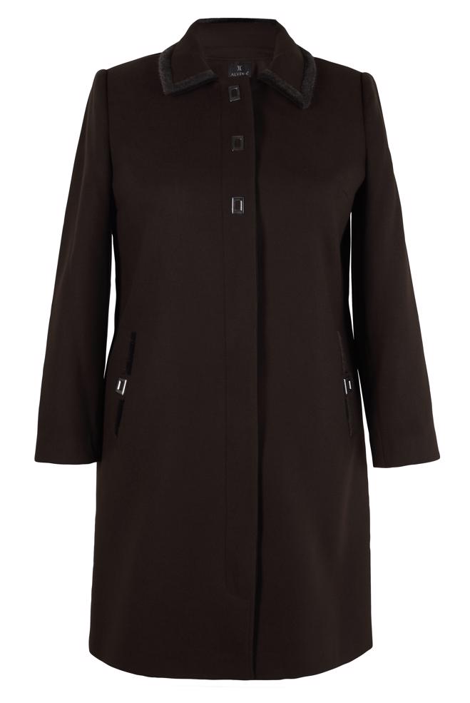 Hijab clothing BROWN COAT WITH ACCESSORY DETAIL 90451 - ALVİNA