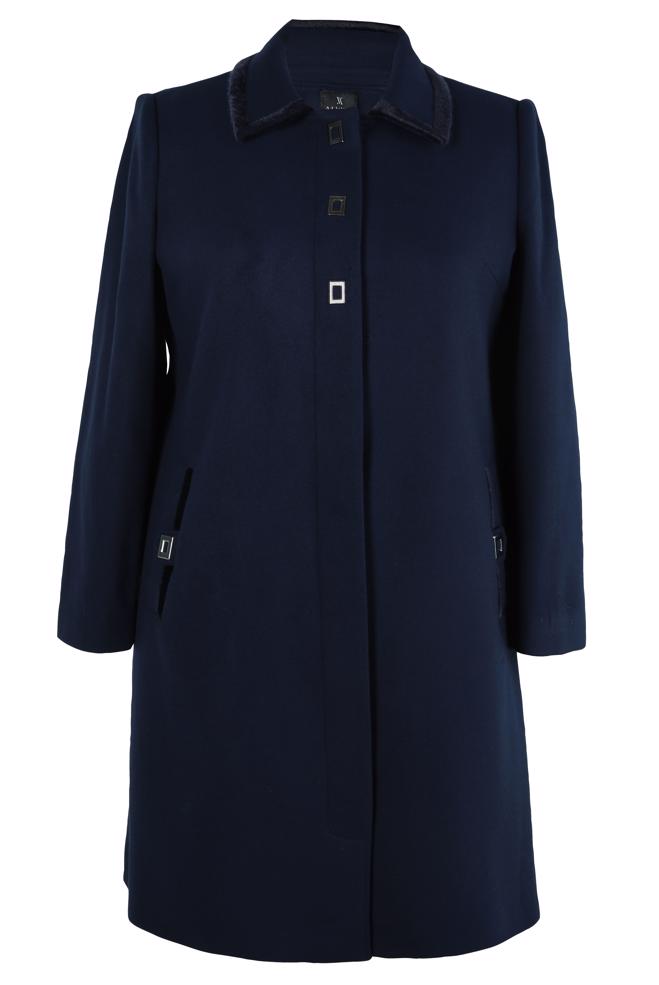 Hijab clothing NAVY BLUE COAT WITH ACCESSORY DETAIL 90451 - ALVİNA