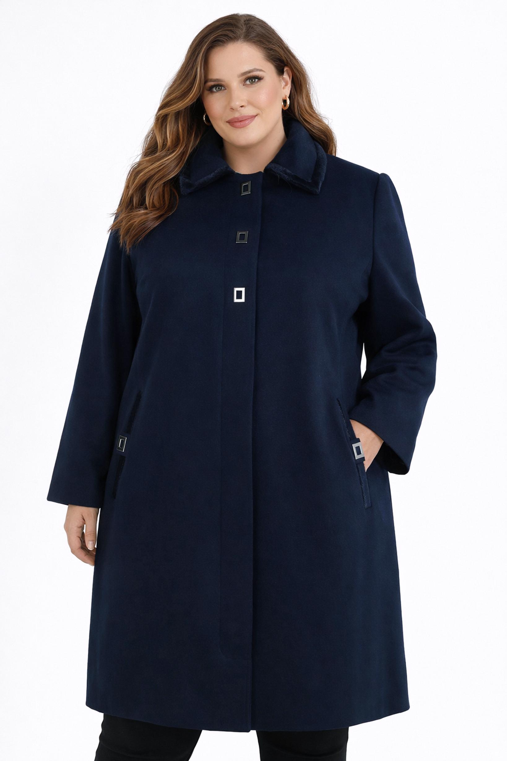 Hijab clothing NAVY BLUE COAT WITH ACCESSORY DETAIL 90451