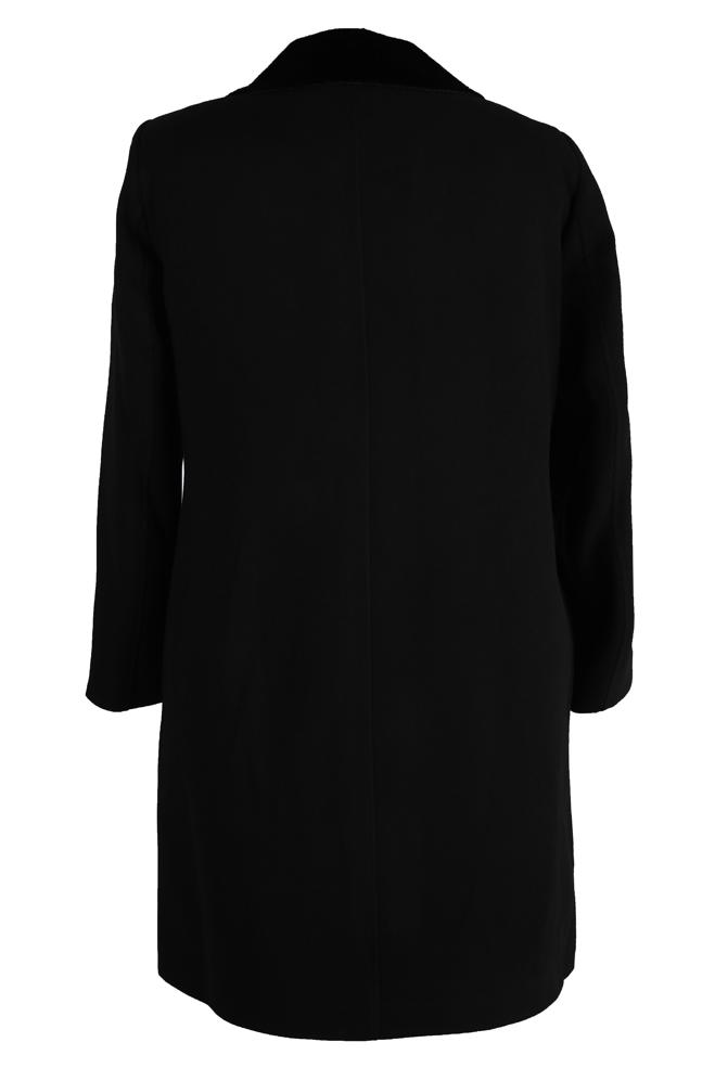 Tesettür giyim SİYAH KÜRK DETAYLI KABAN 90452 - ALVİNA