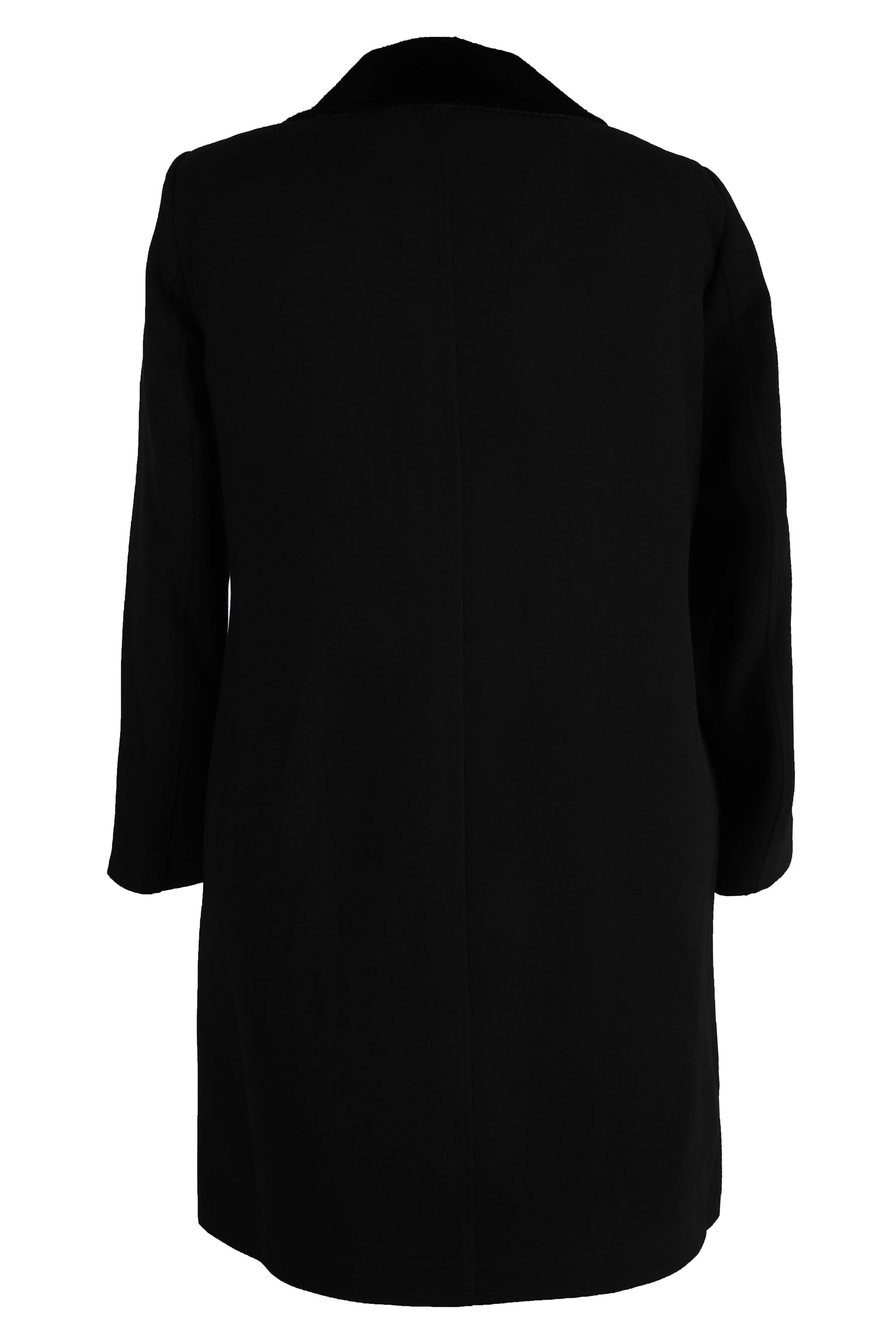 Tesettür giyim SİYAH KÜRK DETAYLI KABAN 90452