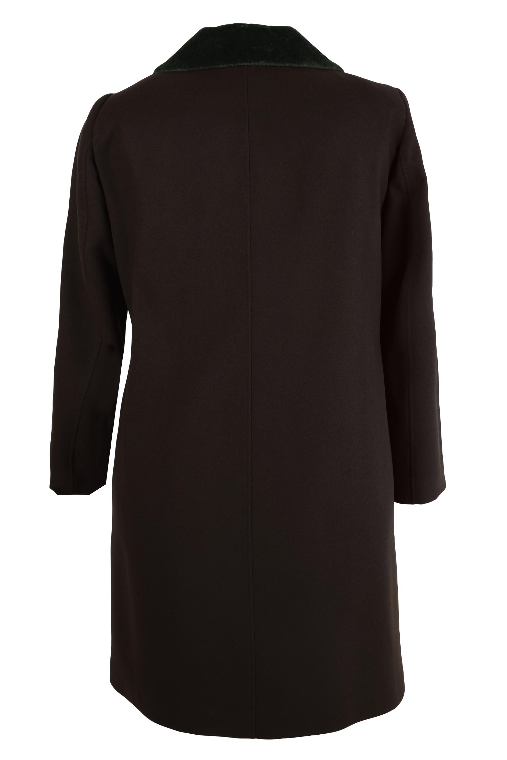 Tesettür giyim KAHVE KÜRK DETAYLI KABAN 90452