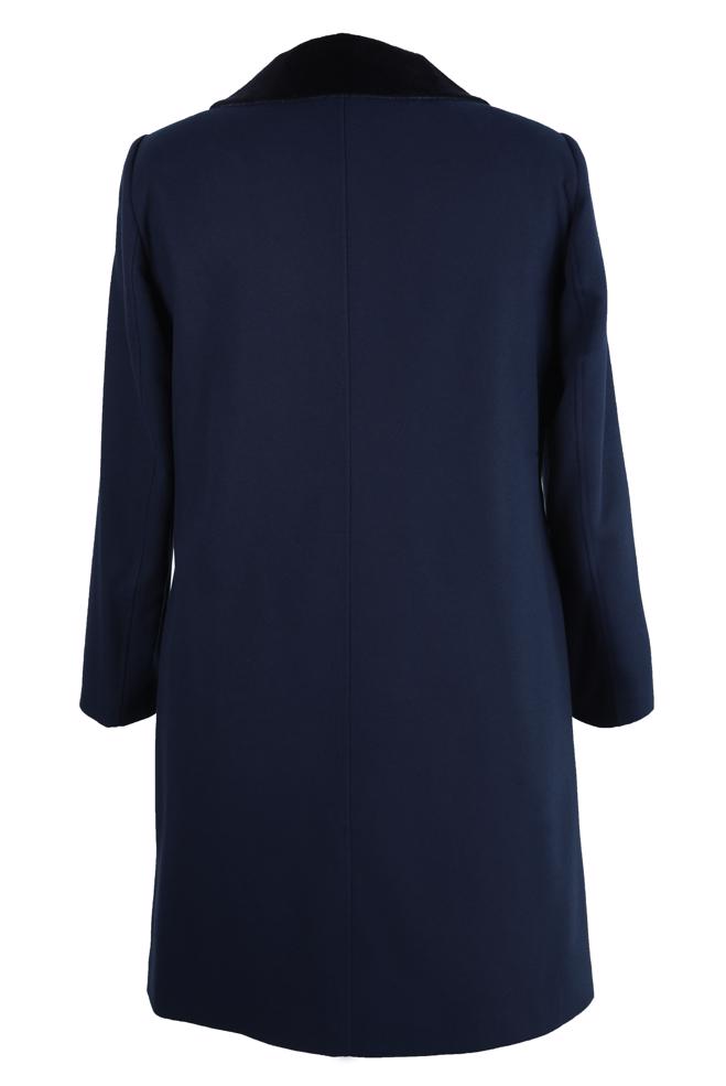 Tesettür giyim LACİVERT KÜRK DETAYLI KABAN 90452 - ALVİNA