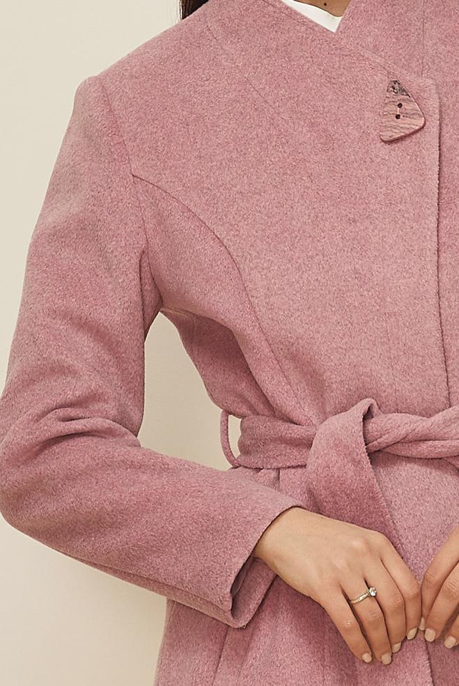 Hijab clothing POWDER BELTED COAT 90453 - ALVİNA