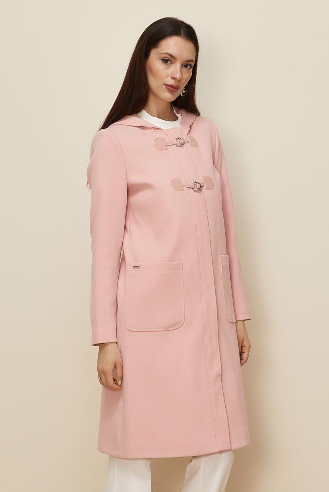 Tesettür giyim PUDRA KAPÜŞONLU KABAN 90455 - ALVİNA