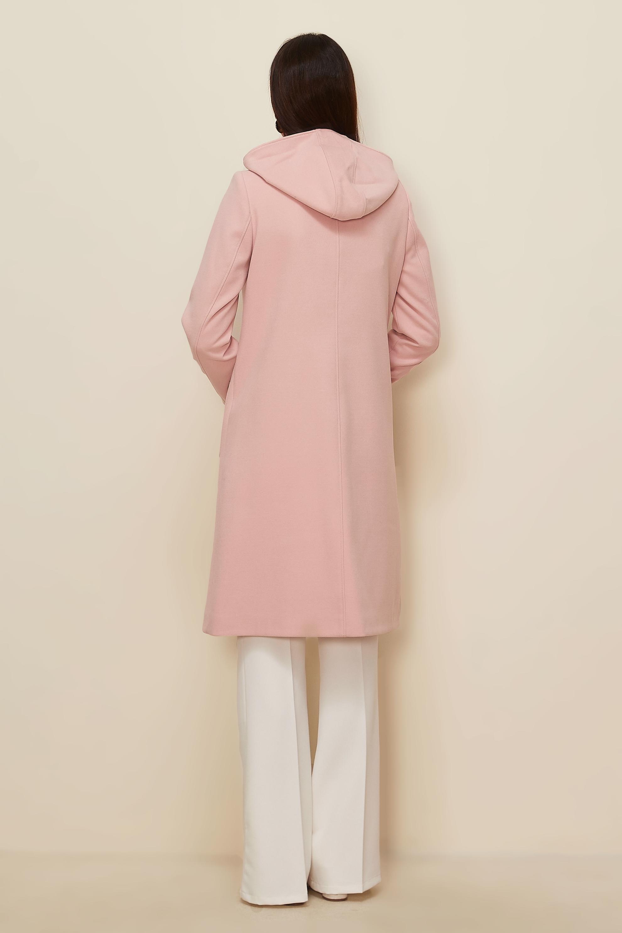 Tesettür giyim PUDRA KAPÜŞONLU KABAN 90455