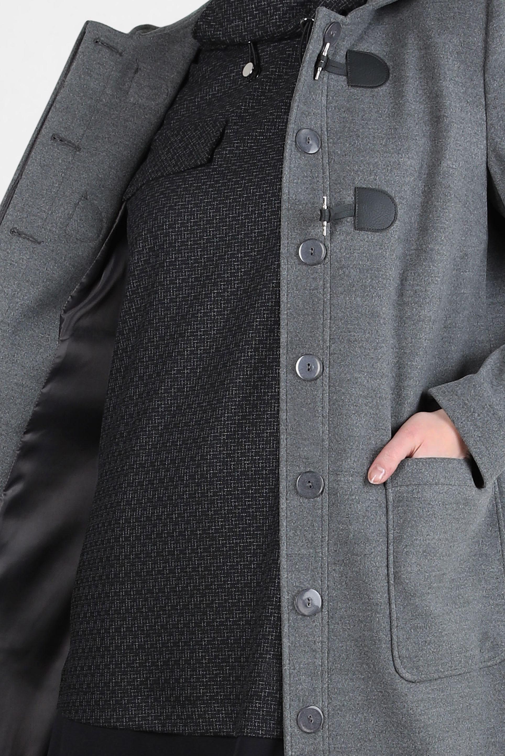 Tesettür giyim GRİ KAPÜŞONLU KABAN 90455