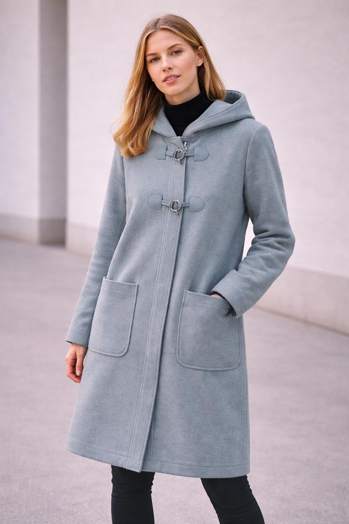 Hijab clothing GREY HOODED COAT 90455