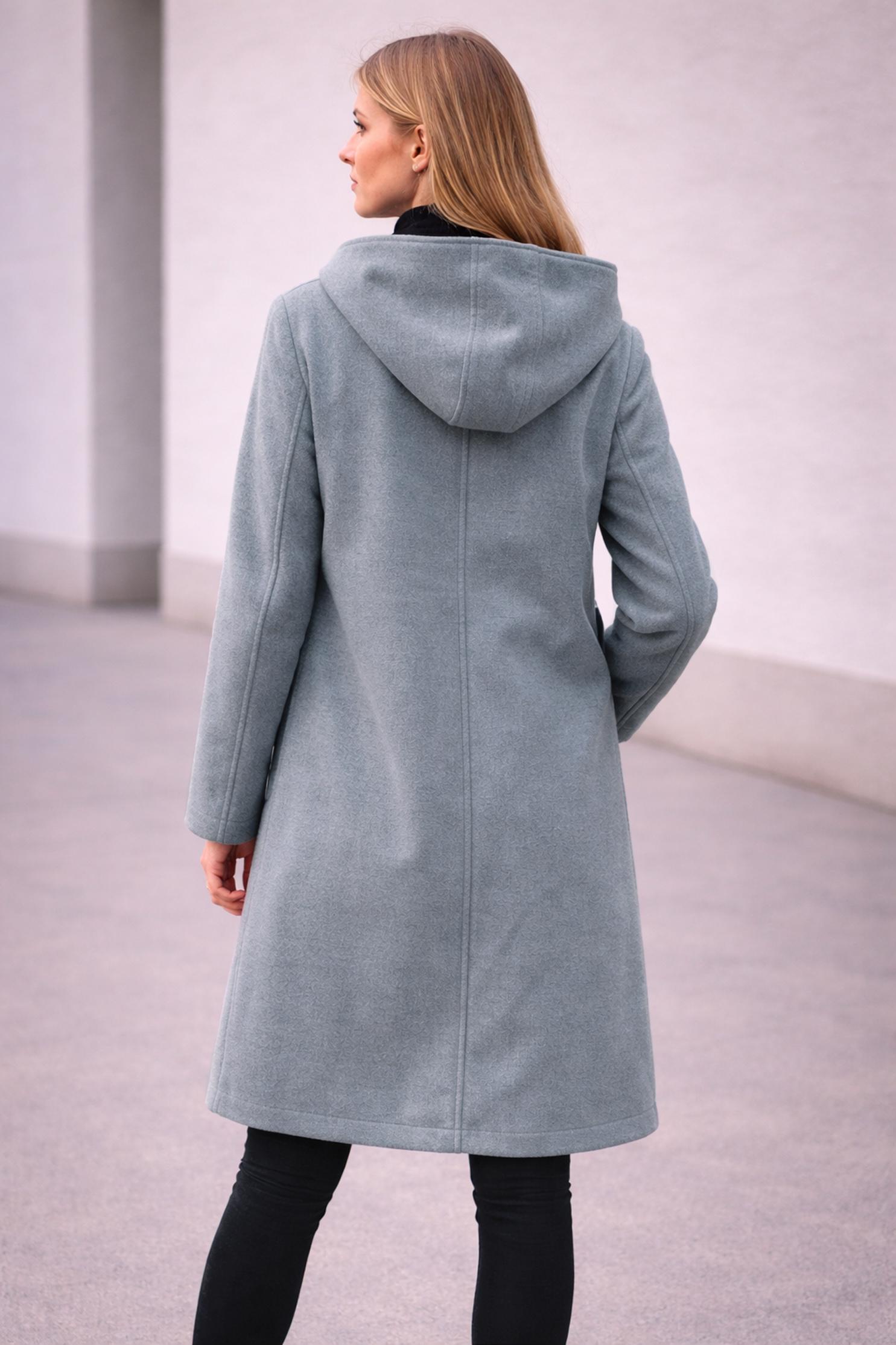 Hijab clothing GREY HOODED COAT 90455