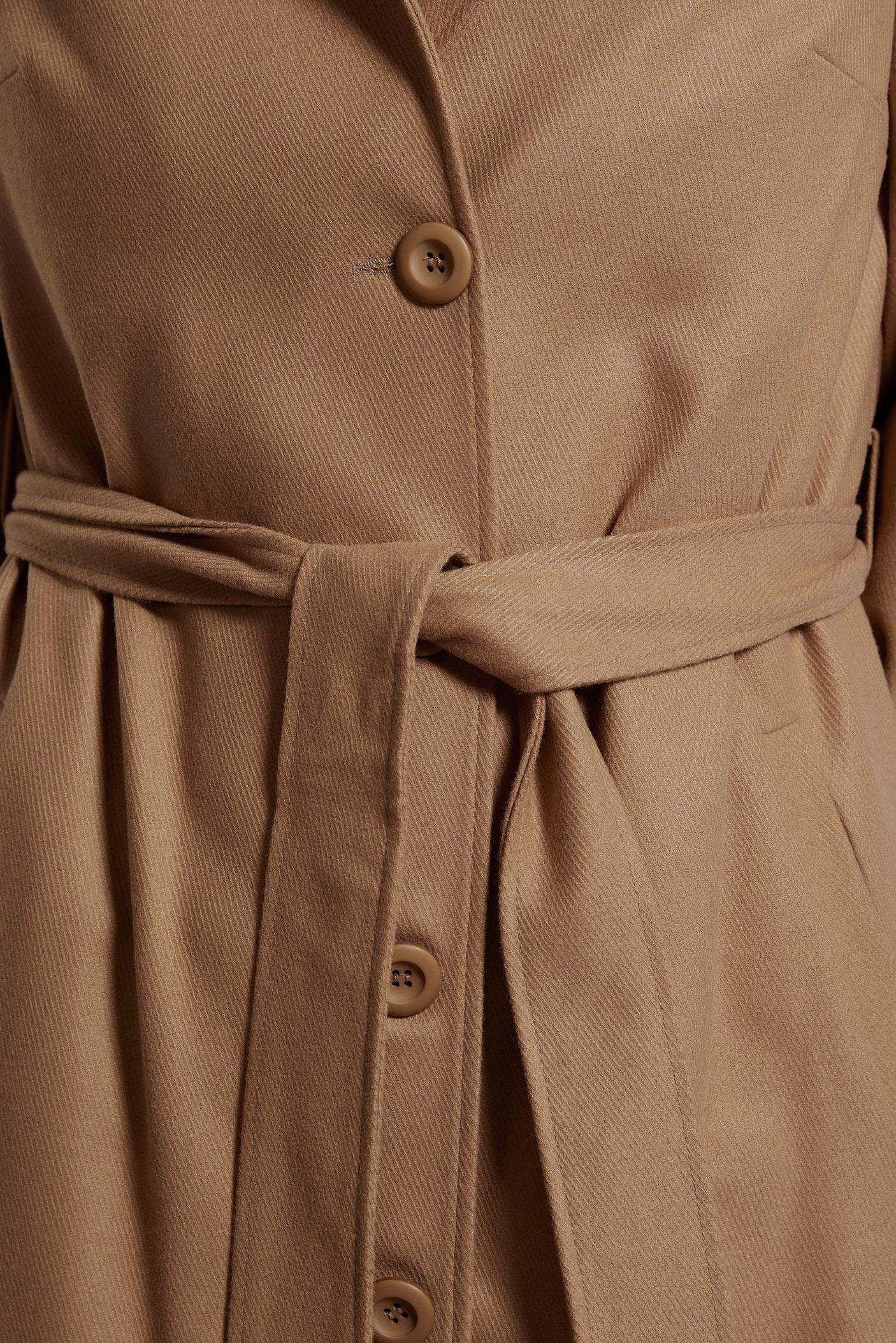 Tesettür giyim KAHVE KUŞAKLI KABAN 90458