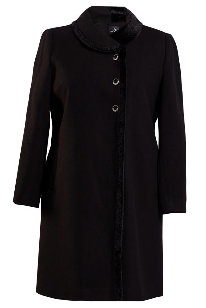 Hijab clothing BLACK PLUS SIZE COAT 90460 - ALVİNA