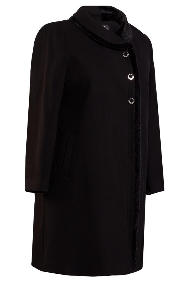 Hijab clothing BLACK PLUS SIZE COAT 90460 - ALVİNA