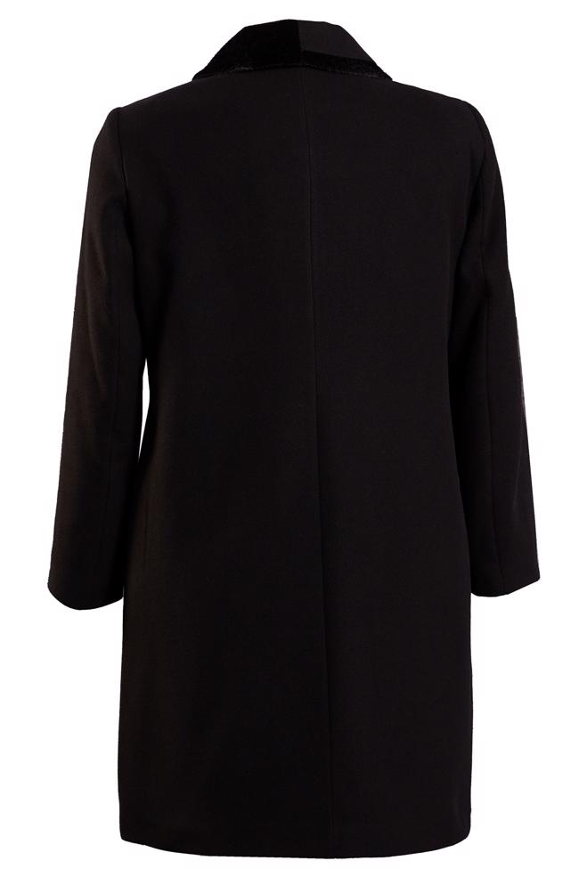 Hijab clothing BLACK PLUS SIZE COAT 90460 - ALVİNA