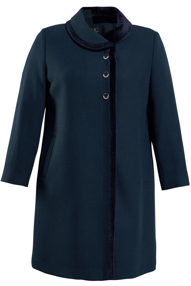 Hijab clothing NAVY BLUE PLUS SIZE COAT 90460 - ALVİNA