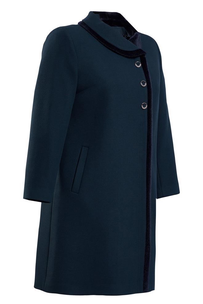 Hijab clothing NAVY BLUE PLUS SIZE COAT 90460 - ALVİNA