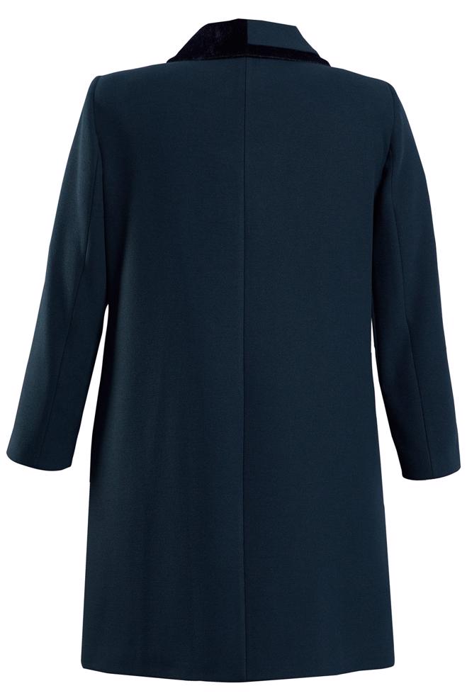 Hijab clothing NAVY BLUE PLUS SIZE COAT 90460 - ALVİNA