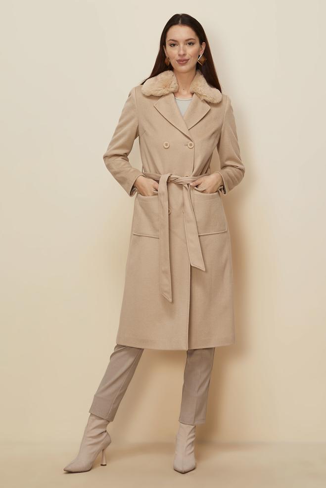 Tesettür giyim BEJ 90463 8548 KABAN 38-46 TEK 40 - ALVİNA