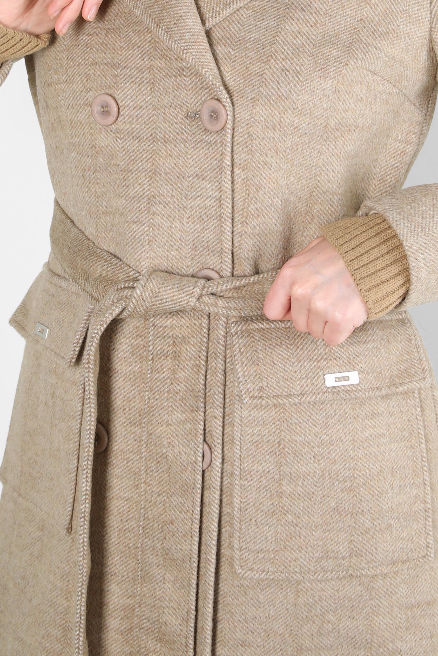 Tesettür giyim VİZON KÜRK DETAYLI KUŞAKLI KABAN 90463-1