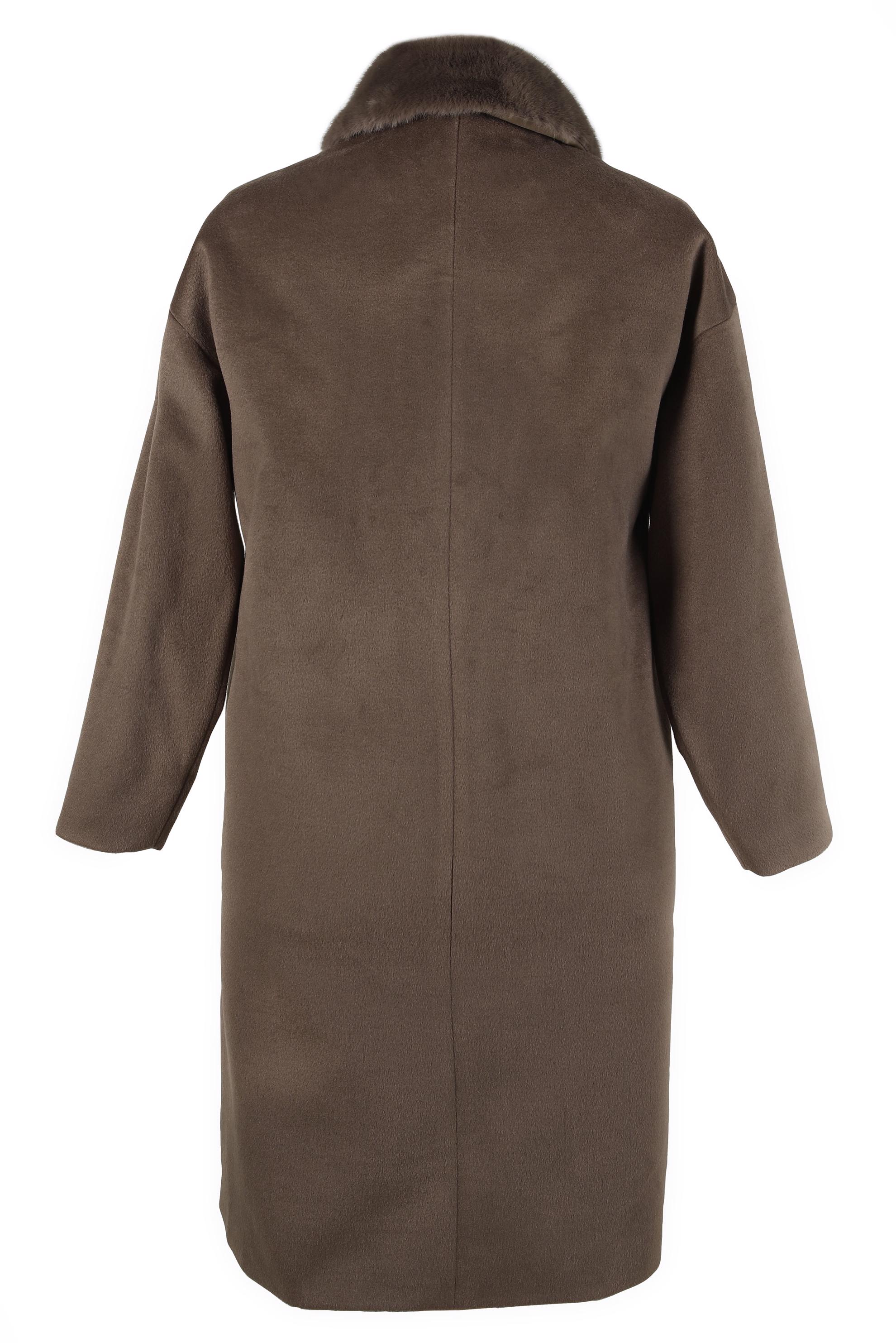 Vêtements hijab BRUN CABAN AVEC DÉTAIL FOURRURE 90464