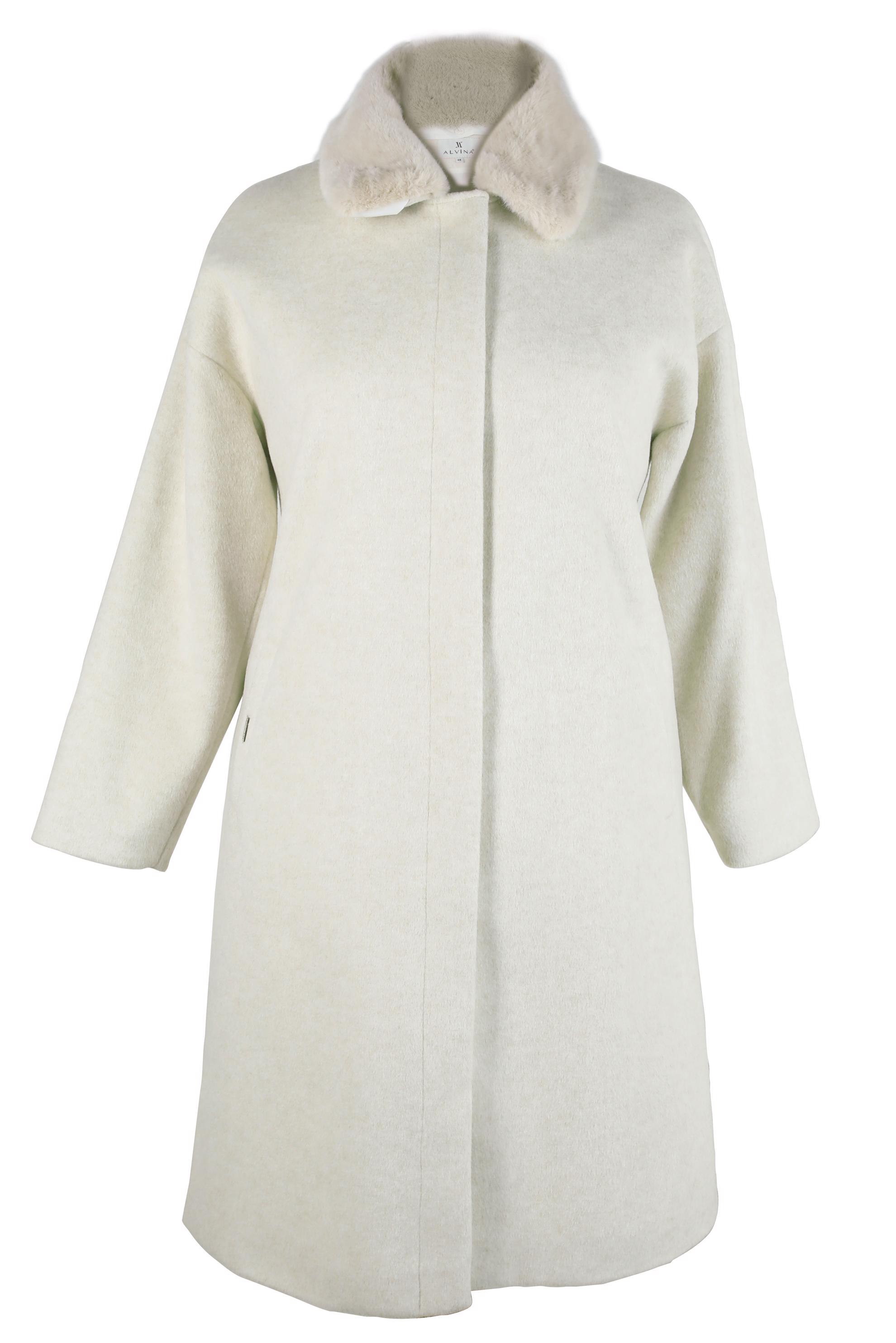 Vêtements hijab ÉCRUE CABAN AVEC DÉTAIL FOURRURE 90464