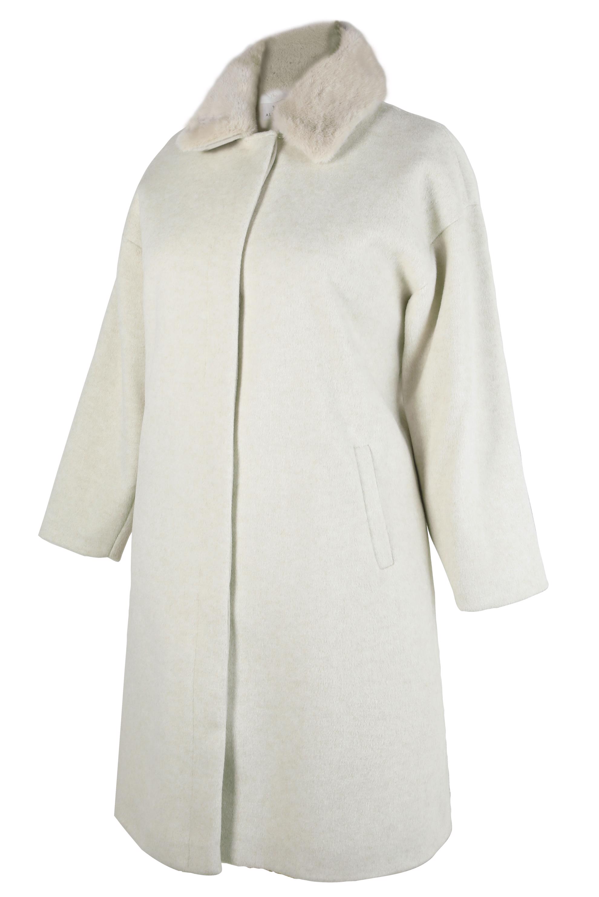 Vêtements hijab ÉCRUE CABAN AVEC DÉTAIL FOURRURE 90464