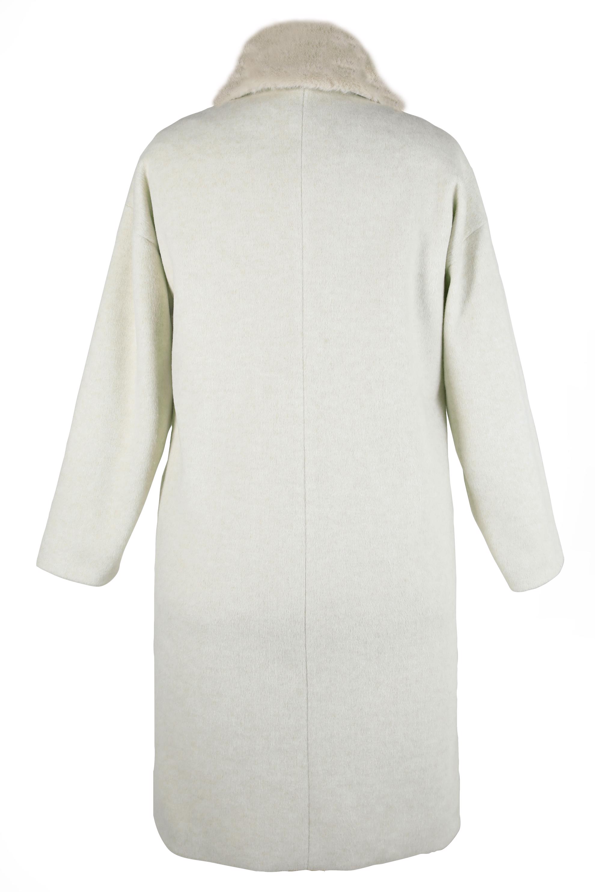 Vêtements hijab ÉCRUE CABAN AVEC DÉTAIL FOURRURE 90464