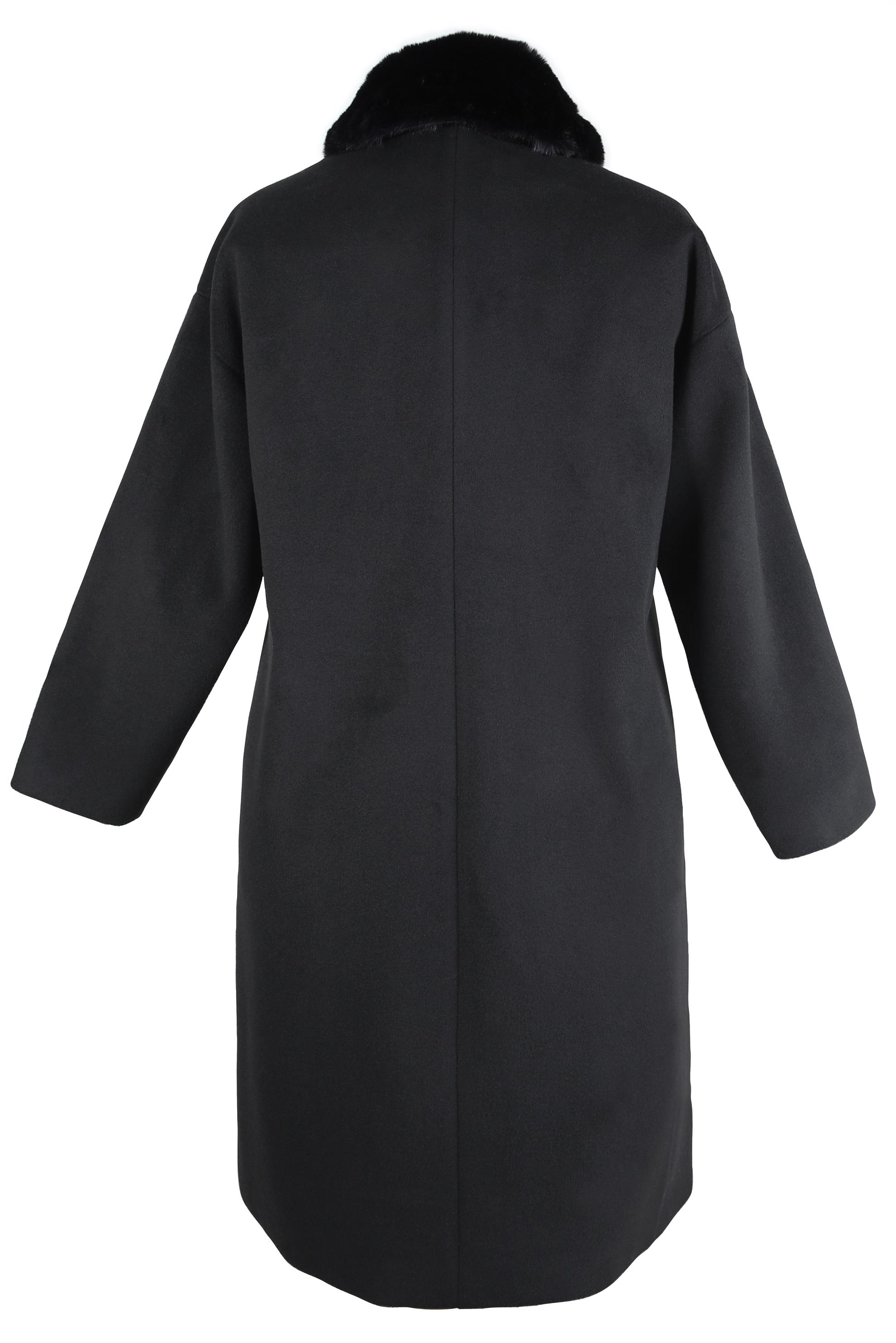 Vêtements hijab GRIS CABAN AVEC DÉTAIL FOURRURE 90464