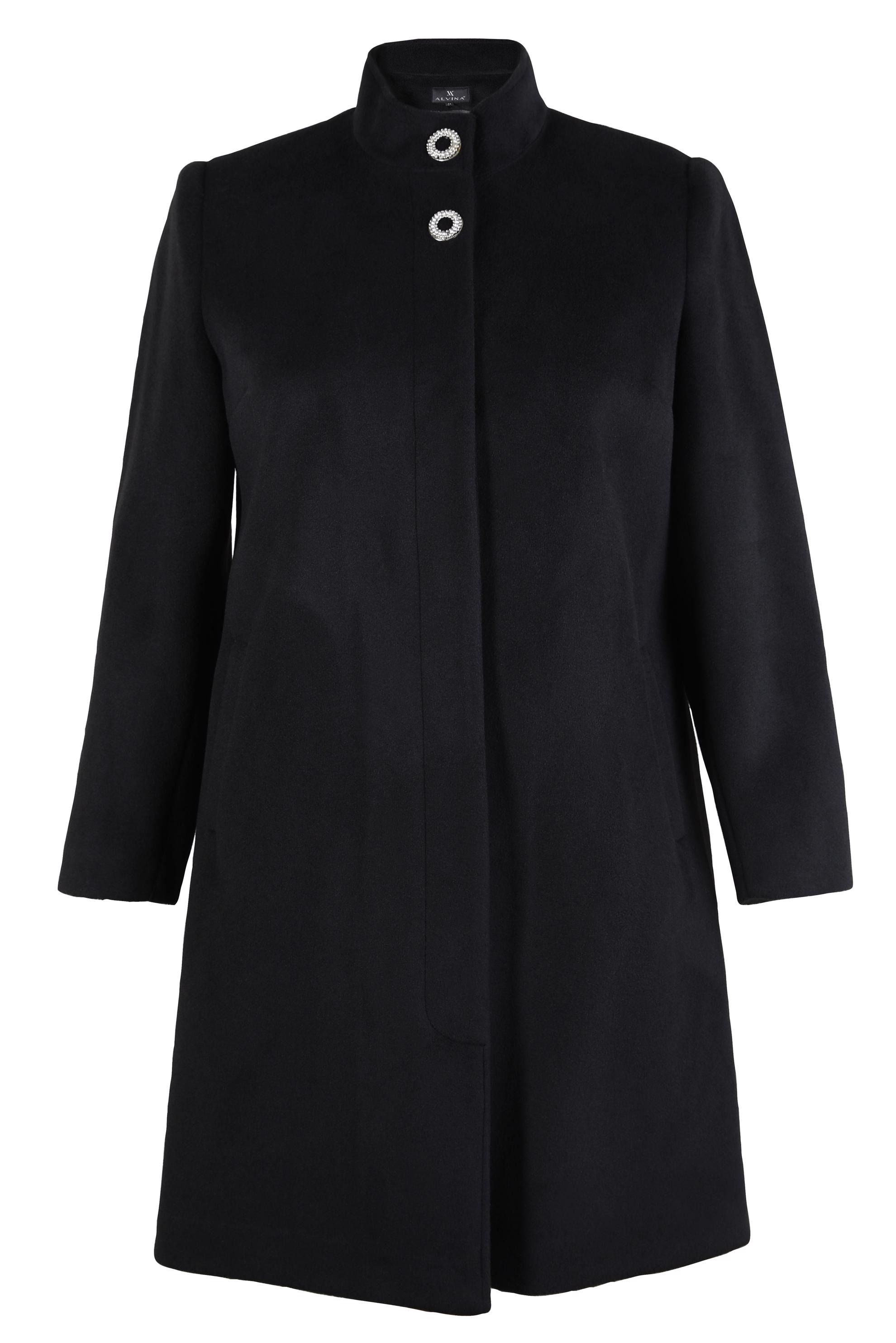 Hijab clothing BLACK STAND-UP COLLAR COAT 90468