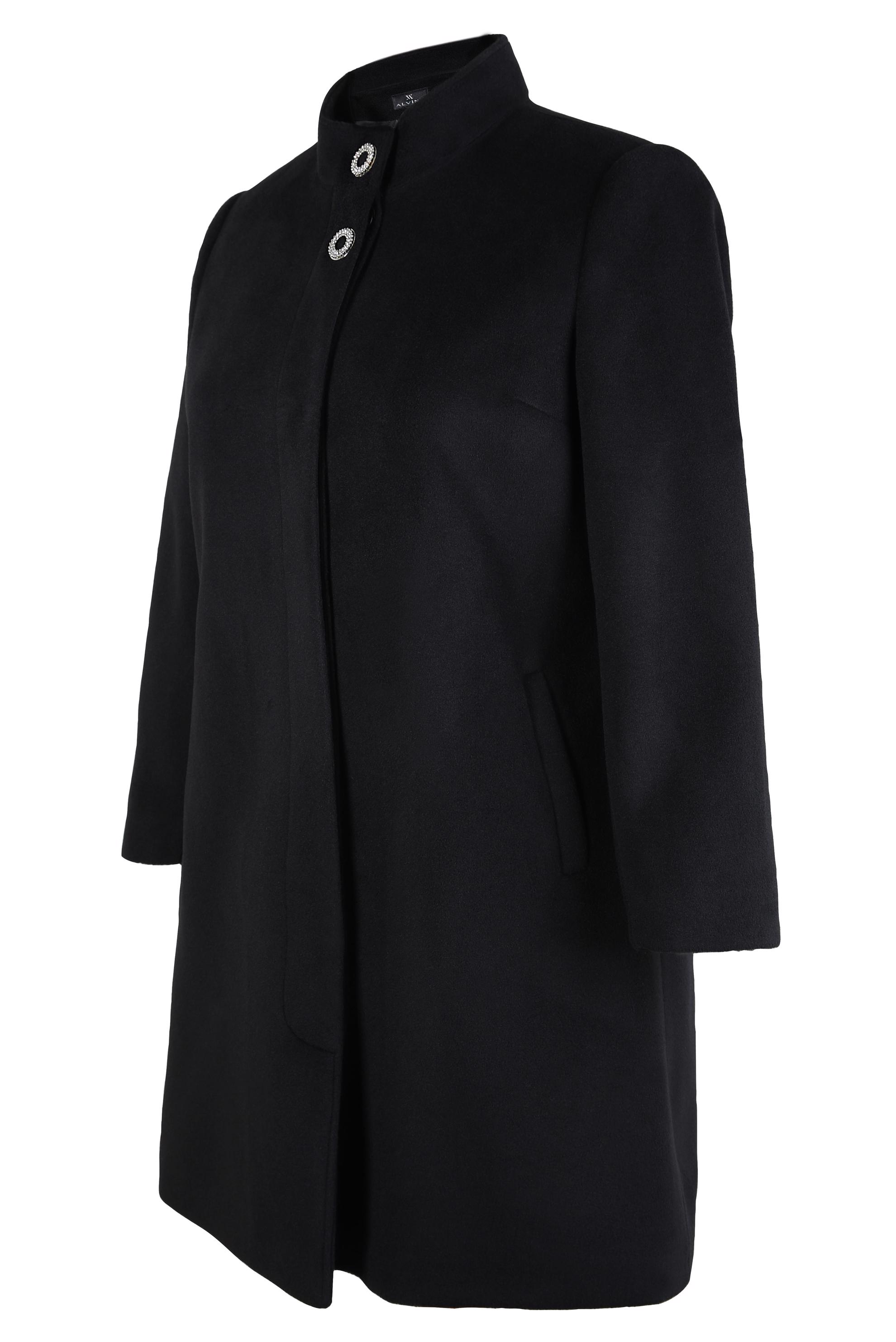 Hijab clothing BLACK STAND-UP COLLAR COAT 90468