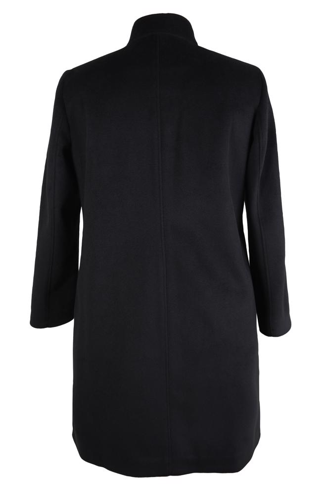 Tesettür giyim SİYAH DİK YAKA BÜYÜK BEDEN KABAN 90468 - ALVİNA